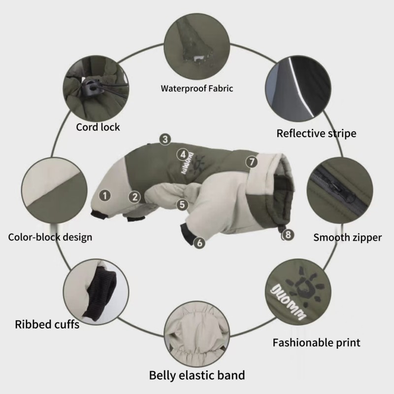 Outdoor Windproof Waterproof Thickened Cotton Dog Coat