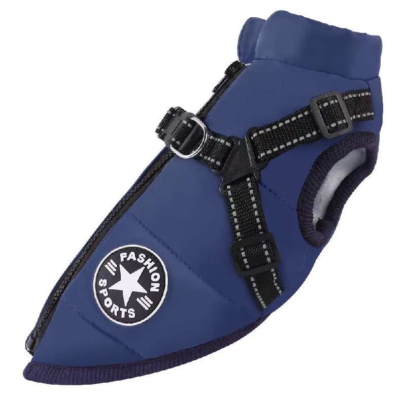 Winter zipper-style cotton jacket for dogs