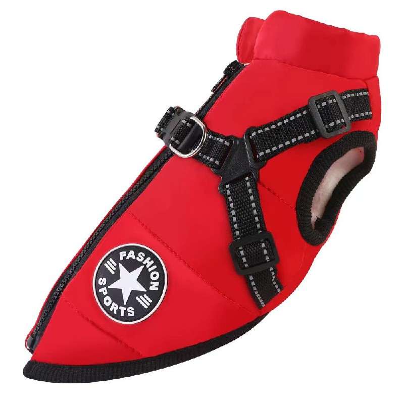 Winter zipper-style cotton jacket for dogs
