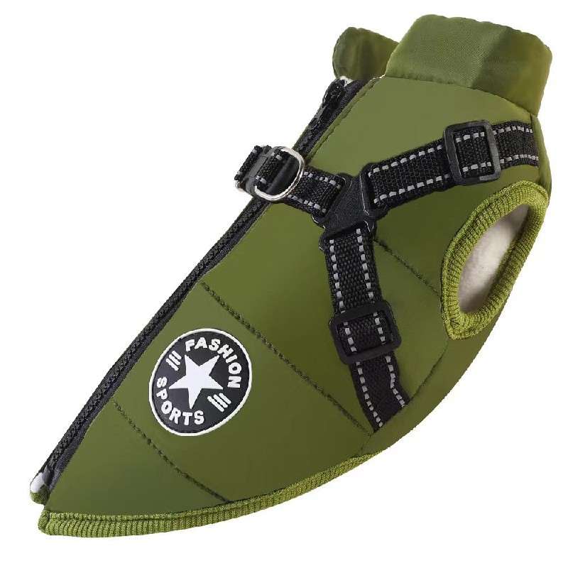 Winter zipper-style cotton jacket for dogs