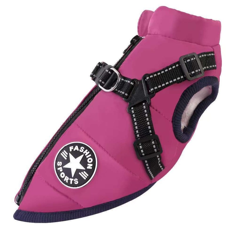Winter zipper-style cotton jacket for dogs