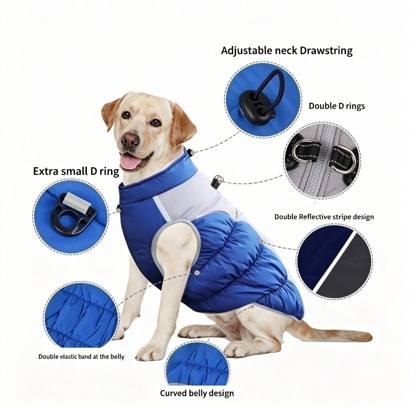 New Winter Thickened & Warm Reflective Cotton Coat for Dogs