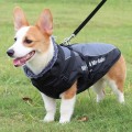 Warm and reflectIve woolen collar cotton-padded jacket for large dogs