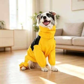 Waterproof Quick-Dry Four-Leg Raincoat with Belly Wrap for Medium & Large Dogs