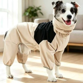 Waterproof Quick-Dry Four-Leg Raincoat with Belly Wrap for Medium & Large Dogs