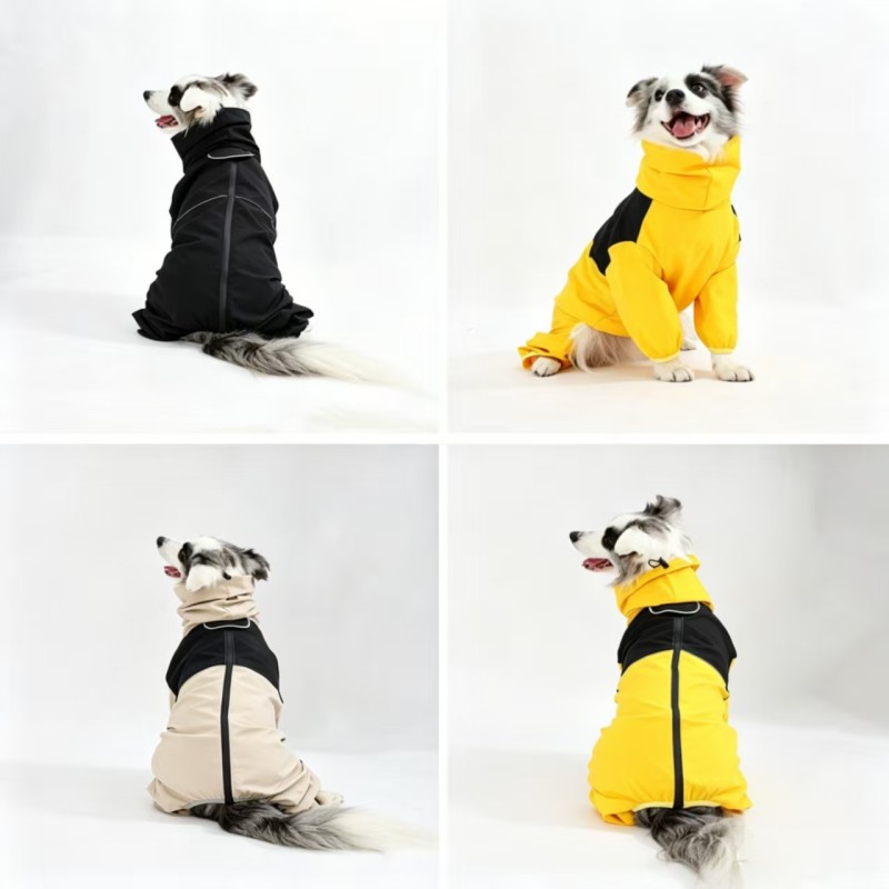 Four-legged windproof raincoat for medium and large-sized dogs