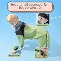 Hooded waterproof full-body raincoat for medium-large dogs