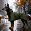Waterproof windproof dog raincoat with neck gaiter