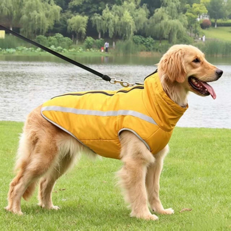 Winter padded reflective dog coat for large outdoor dogs