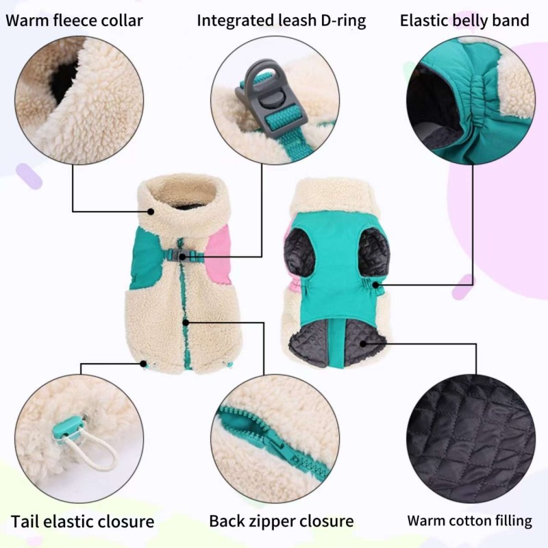 Warm Windproof Fleece Vest for Dogs – S/M/L Sizes