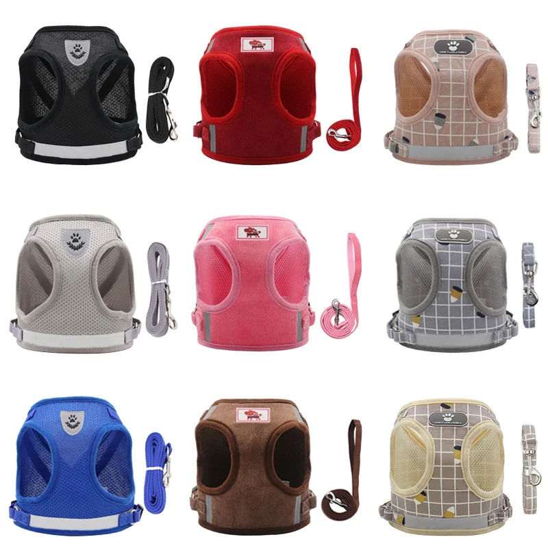Summer Reflective Mesh Harness & Leash Set for Small Dogs