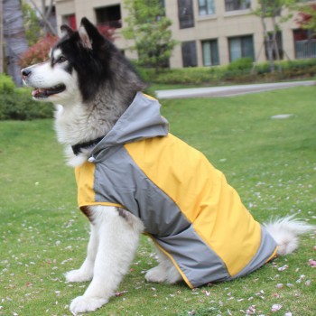 中大型犬拼色防水透气反光冲锋雨衣