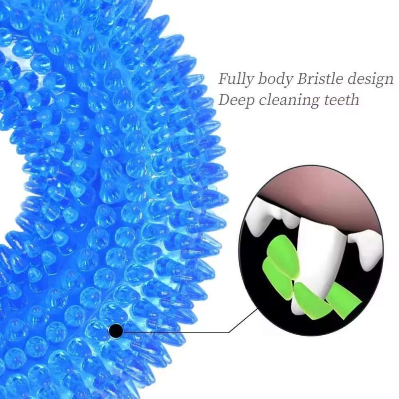Squeaky Teeth-Cleaning Dog Toy – Spiky TPR Chew for All Breeds