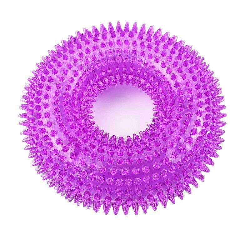 Squeaky Teeth-Cleaning Dog Toy – Spiky TPR Chew for All Breeds