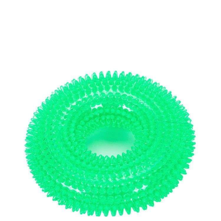Squeaky Teeth-Cleaning Dog Toy – Spiky TPR Chew for All Breeds
