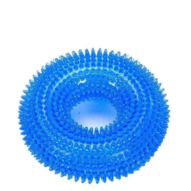 Squeaky Teeth-Cleaning Dog Toy – Spiky TPR Chew for All Breeds