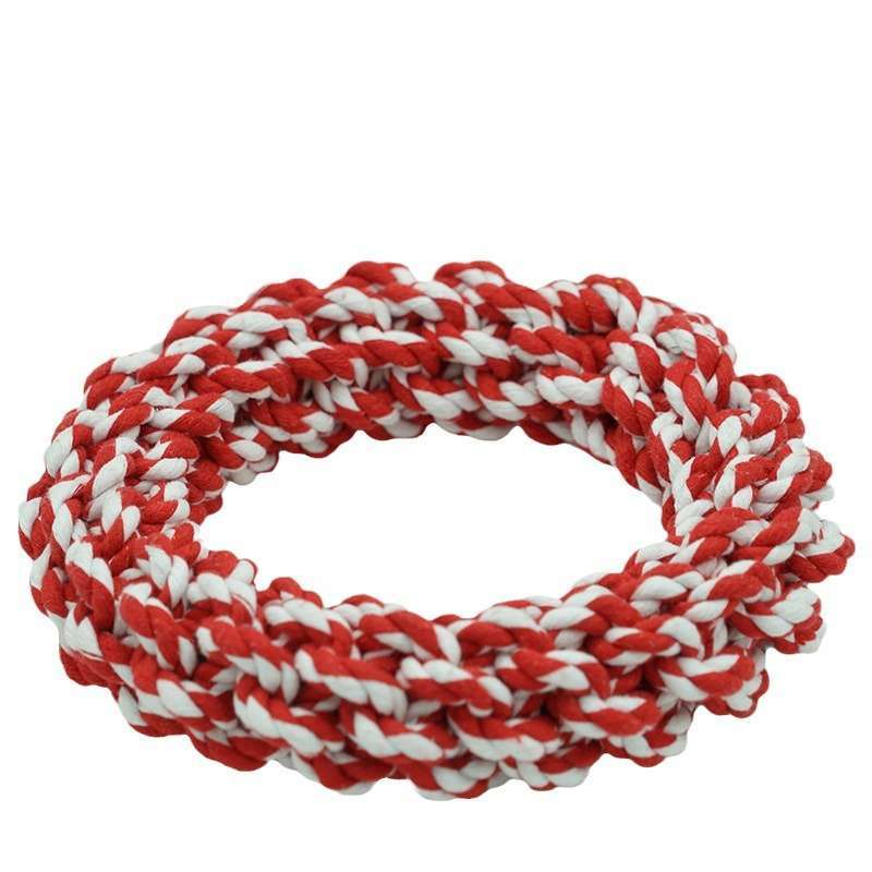 Cotton Rope Dog Chew Toy – Interactive Tug Toy for Teeth Cleaning & Training