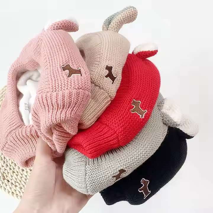 Hand-Knitted Wool Pet Hat – Warm, Soft & Stylish with Cute Ear Design