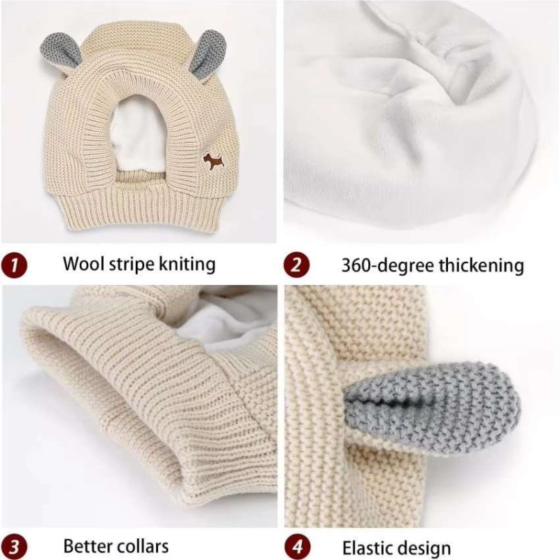 Hand-Knitted Wool Pet Hat – Warm, Soft & Stylish with Cute Ear Design