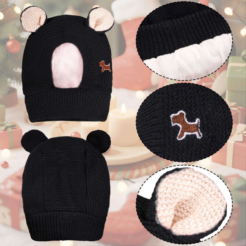 Hand-Knitted Wool Pet Hat – Warm, Soft & Stylish with Cute Ear Design