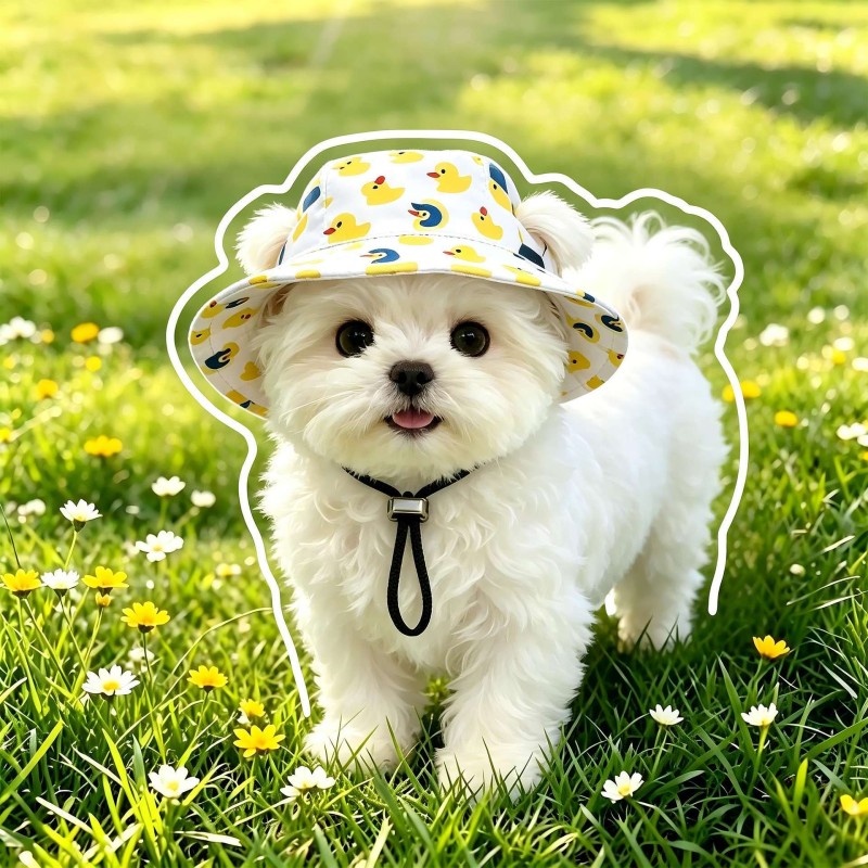 Cute Ear Cutout Summer Sun Protection Hat for Dogs and Cats