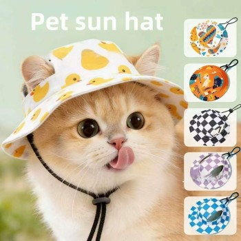 Cute Ear Cutout Summer Sun Protection Hat for Dogs and Cats