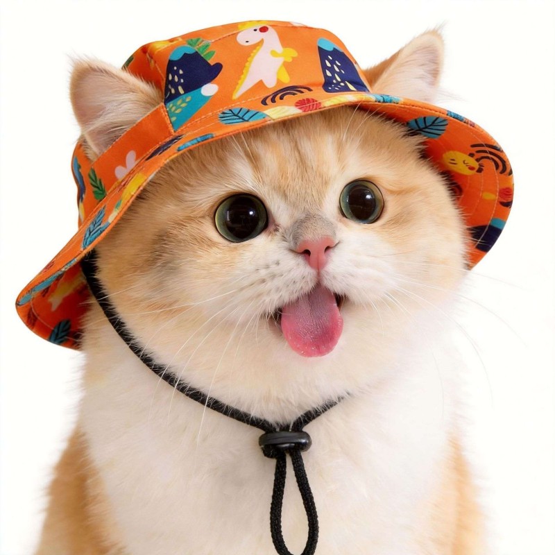 Cute Ear Cutout Summer Sun Protection Hat for Dogs and Cats