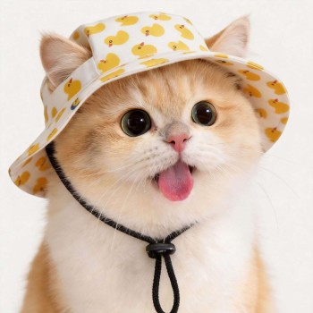 Cute Ear Cutout Summer Sun Protection Hat for Dogs and Cats