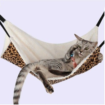 Hanging Cat Cage Hammock, Leopard Zebra Dot Print Pet Sleeping Bag