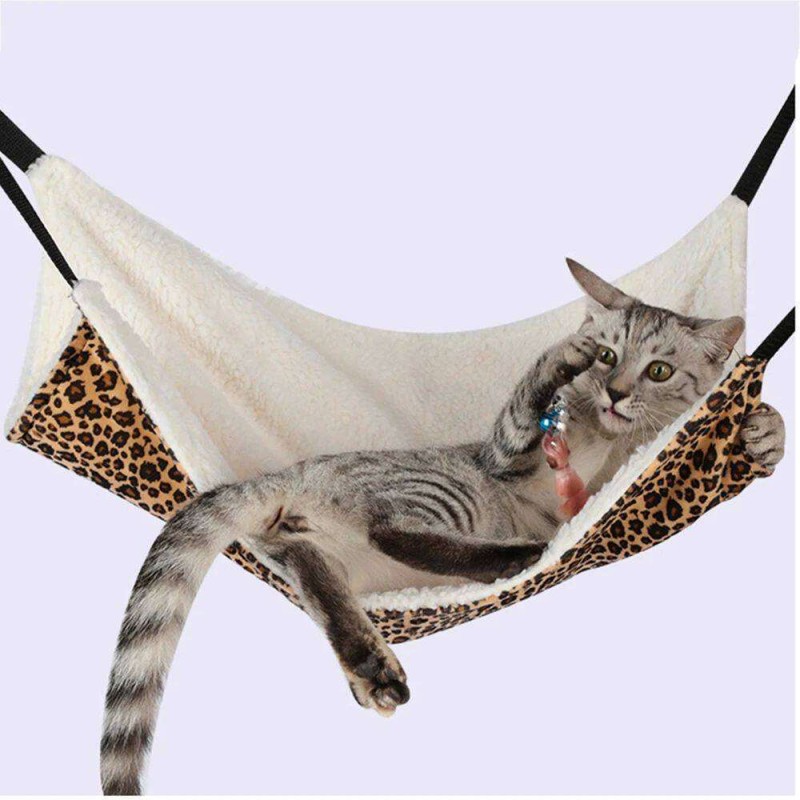 Hanging Cat Cage Hammock, Leopard Zebra Dot Print Pet Sleeping Bag