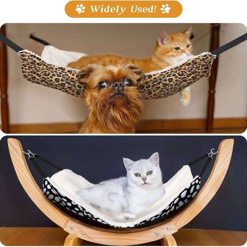 Hanging Cat Cage Hammock, Leopard Zebra Dot Print Pet Sleeping Bag