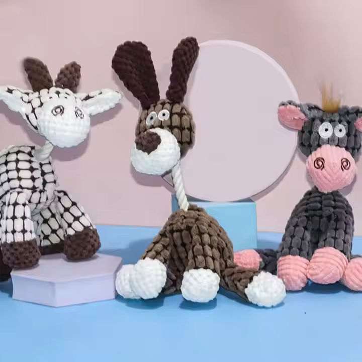 Squeaky Durable Donkey Plush Toy – Chew Toy for Small/Medium Dogs