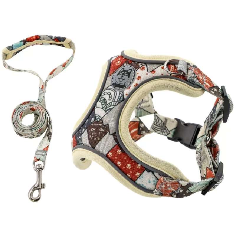 Reflective Breathable Dog Harness & Leash Set – Vest-Style, for Small Dogs