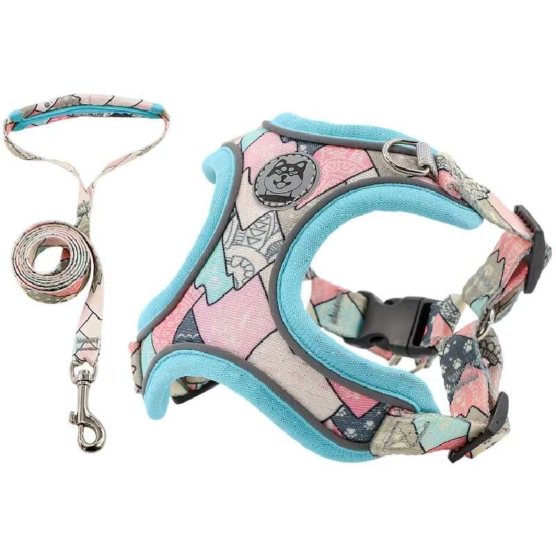 Reflective Breathable Dog Harness & Leash Set – Vest-Style, for Small Dogs