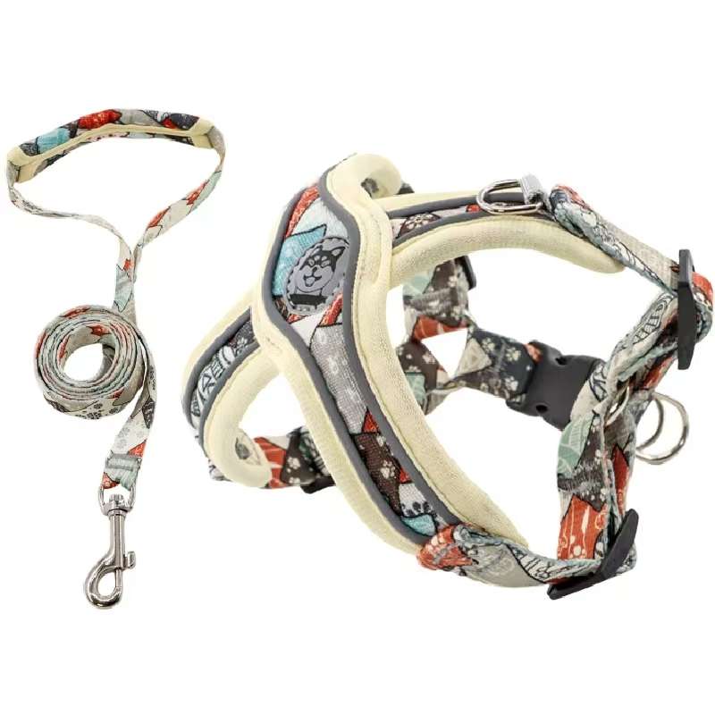 Reflective Breathable Dog Harness & Leash Set – Vest-Style, for Small Dogs