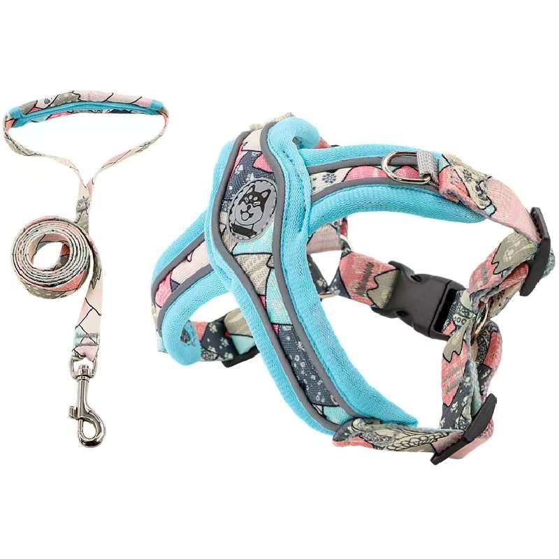 Reflective Breathable Dog Harness & Leash Set – Vest-Style, for Small Dogs