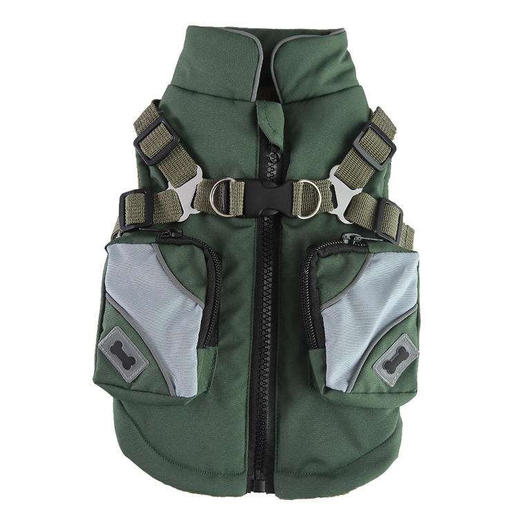 Waterproof Winter Dog Jacket with Chest-Back Zipper, for Small & Medium Breeds