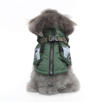 Waterproof Winter Dog Jacket with Chest-Back Zipper, for Small & Medium Breeds