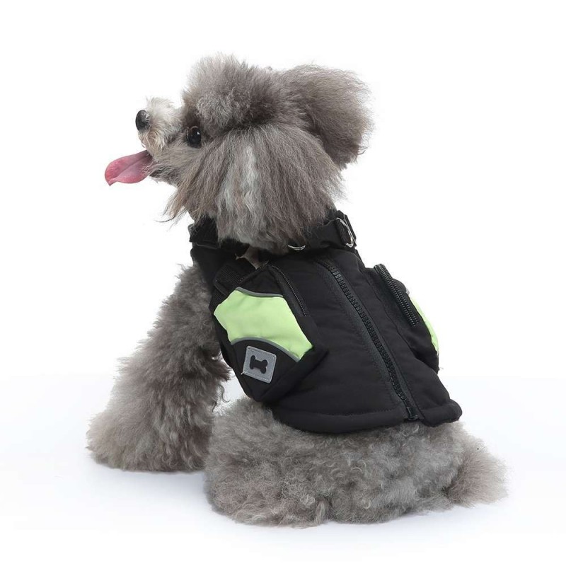 Waterproof Winter Dog Jacket with Chest-Back Zipper, for Small & Medium Breeds