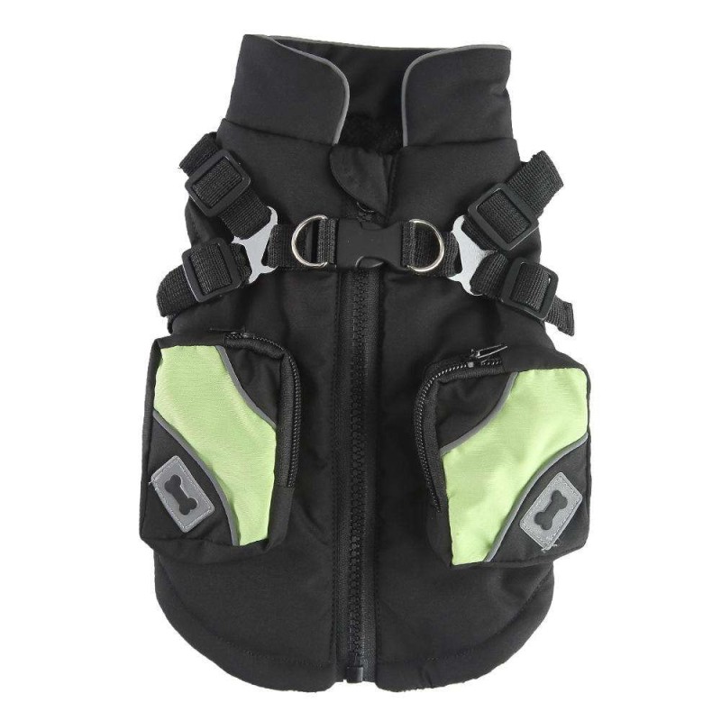 Waterproof Winter Dog Jacket with Chest-Back Zipper, for Small & Medium Breeds