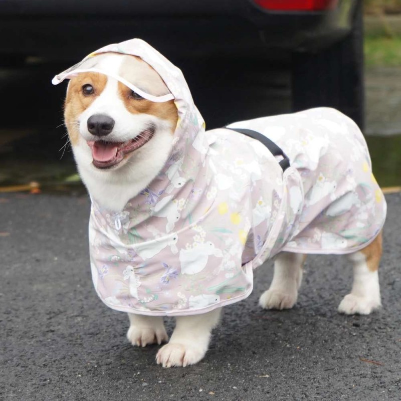 Belly-Cover Dog Raincoat – Hooded Poncho for Small to Large Dogs